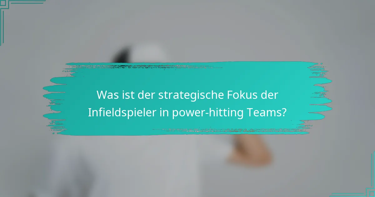 Was ist der strategische Fokus der Infieldspieler in power-hitting Teams?