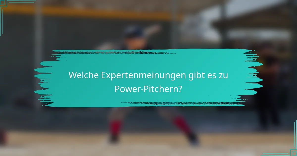 Welche Expertenmeinungen gibt es zu Power-Pitchern?