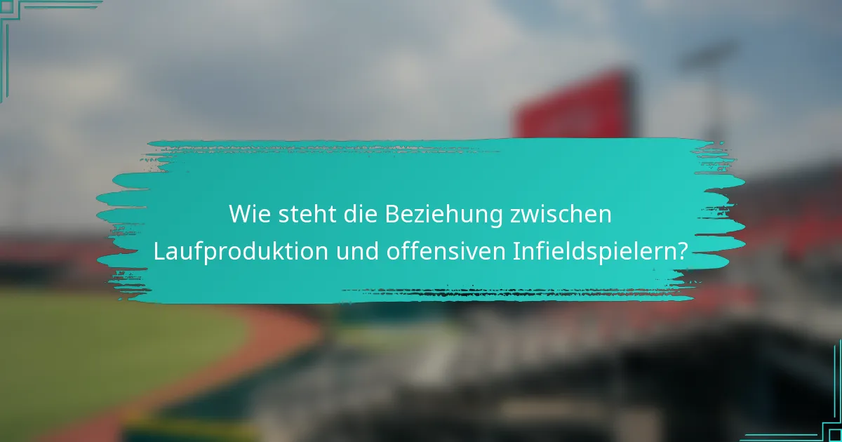 Wie steht die Beziehung zwischen Laufproduktion und offensiven Infieldspielern?